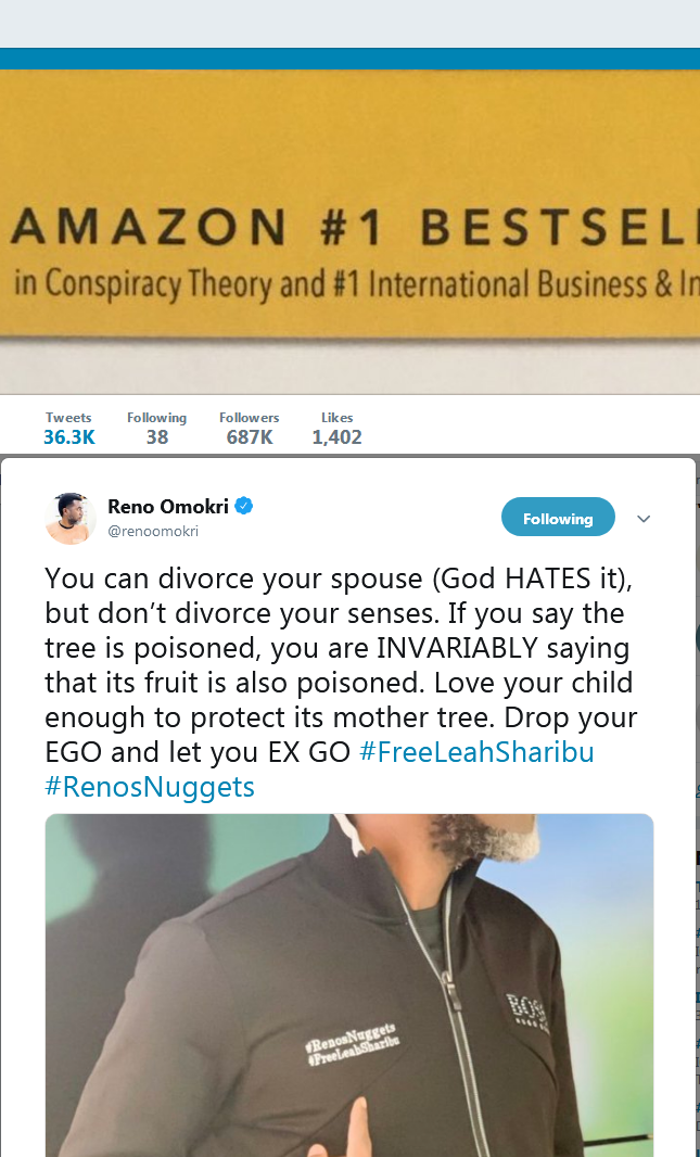 Reno Omokri Gives Words of Advice Over Tonto Dikeh's Saga
