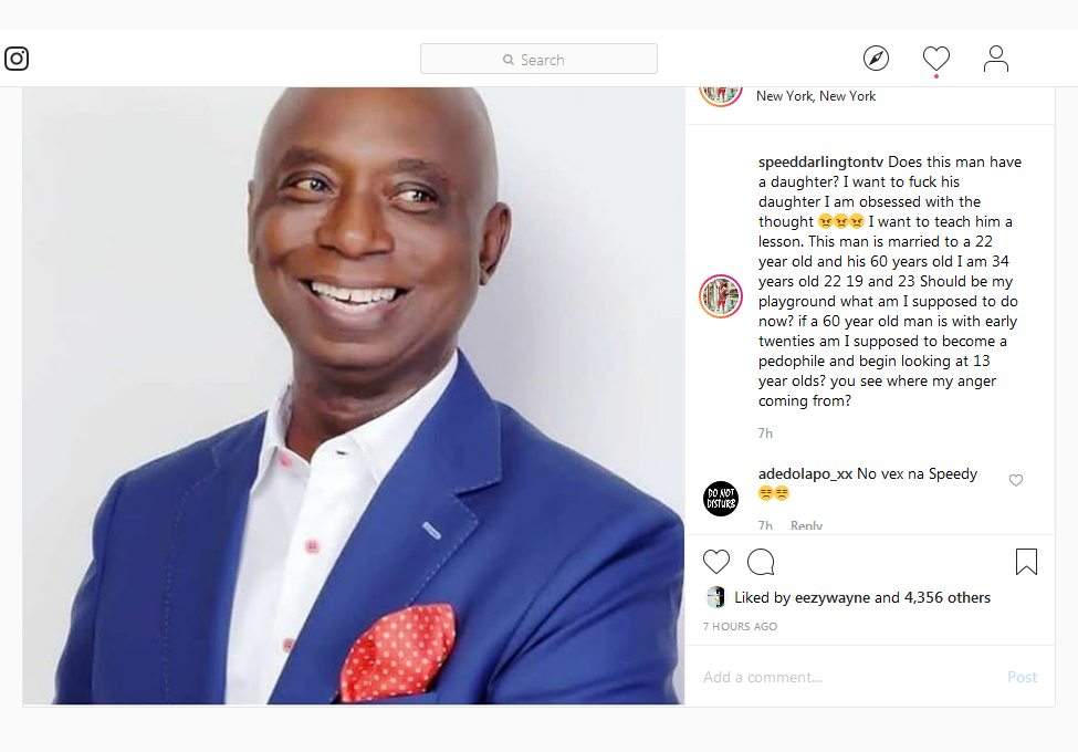 Speed Darlington Goes After Ned Nwoko's Teenage Daughter