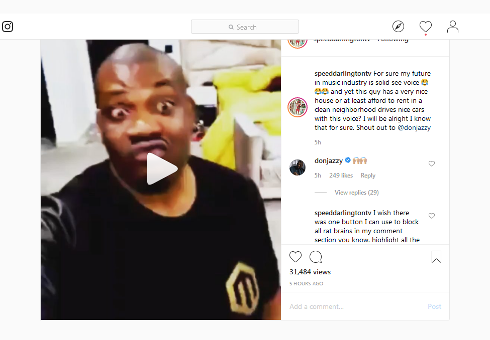 Don Jazzy Is The Worse Musician In Africa - Speed Darlington