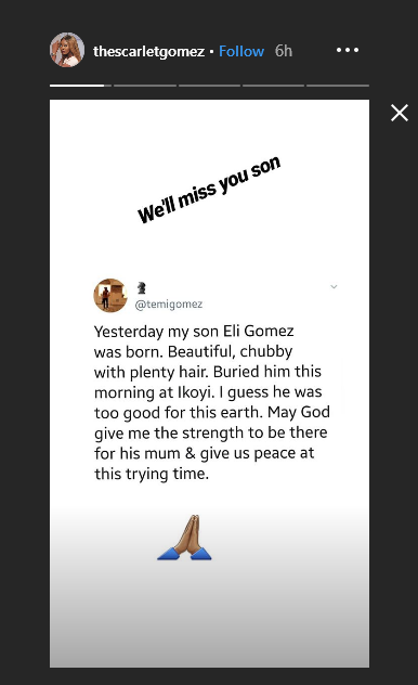 Nollywood Actress Gbemisola Gomez Loses Her New Born Baby