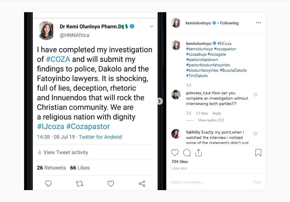 Busola Was Never Raped By Pastor Biodun - Kemi Olunloyo Reveals