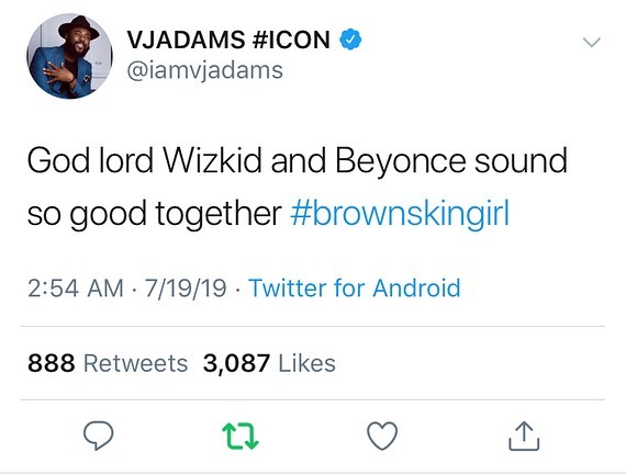 30 Celebrities Reaction To Beyonce's "Brown Skin Girl" Featuring Wizkid