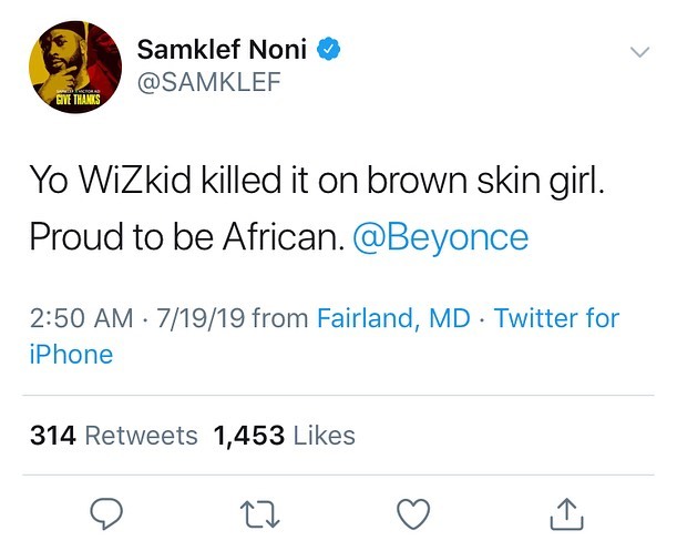 30 Celebrities Reaction To Beyonce's "Brown Skin Girl" Featuring Wizkid