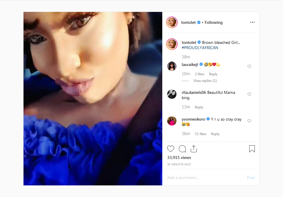Tonto Dike Finally Agrees To Bleaching Her Skin In New Video