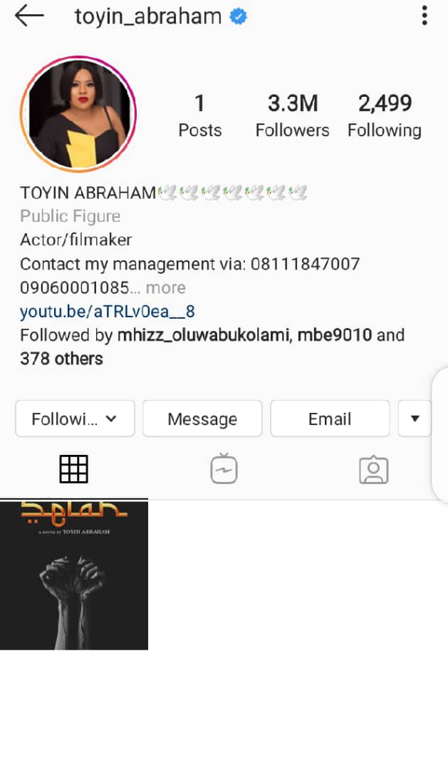 Nollywood Actress, Toyin Abraham Sets A Devastating Moment As She Deletes All Her Post From Instagram
