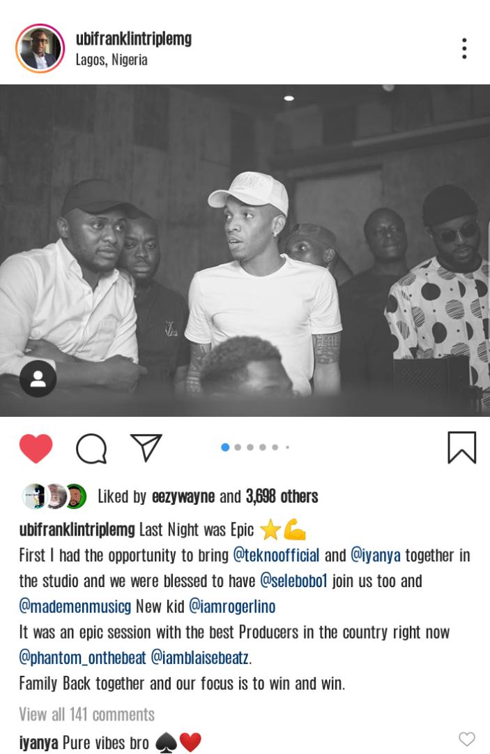 Iyanya And Ubi Franklin Unite, As They Set To Work Together On Tekno's Album